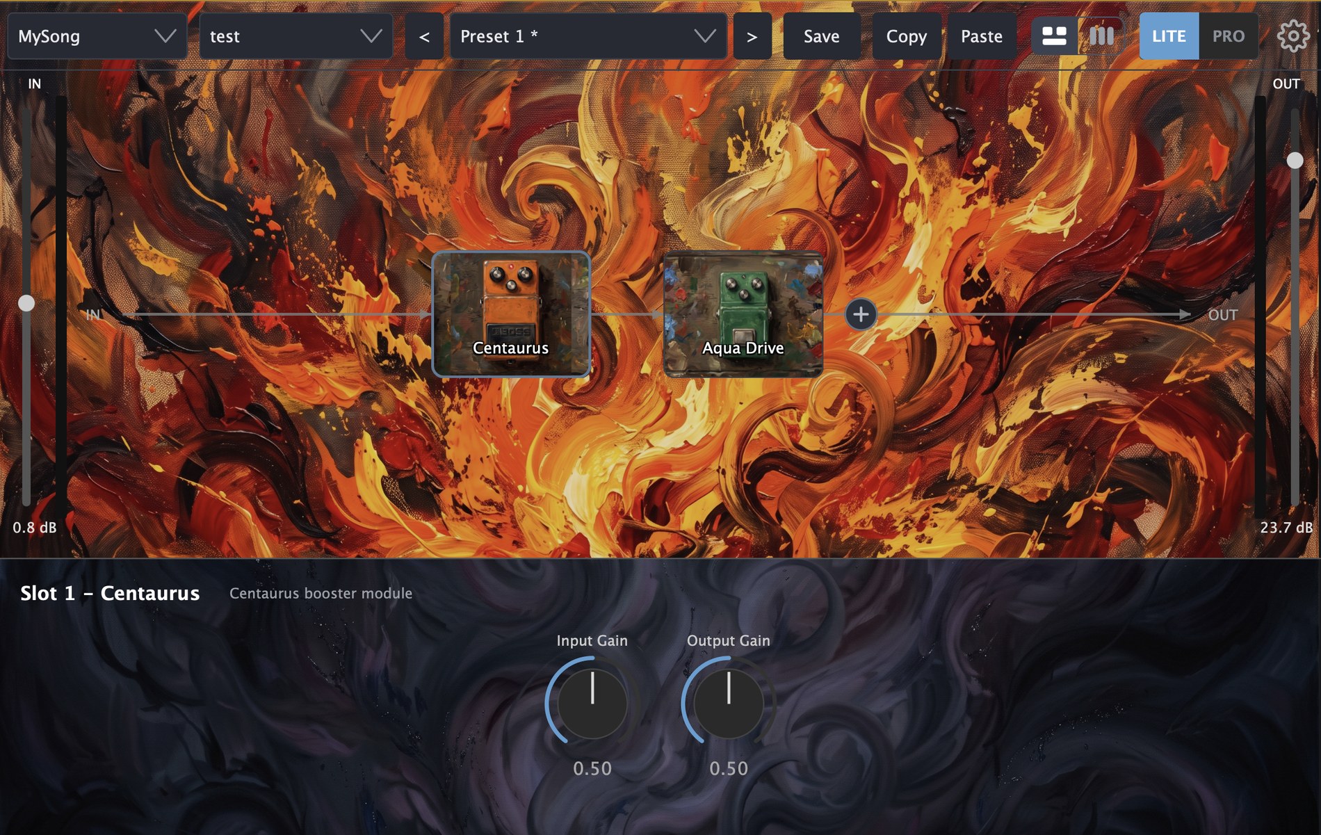 Twin-GTR — custom background artwork and gear images applied as a skin